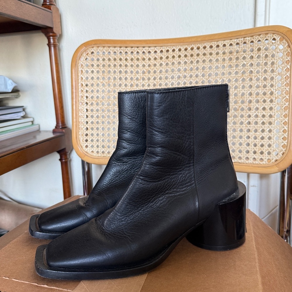 Margiela MM6 Black Leather Ankle Boots